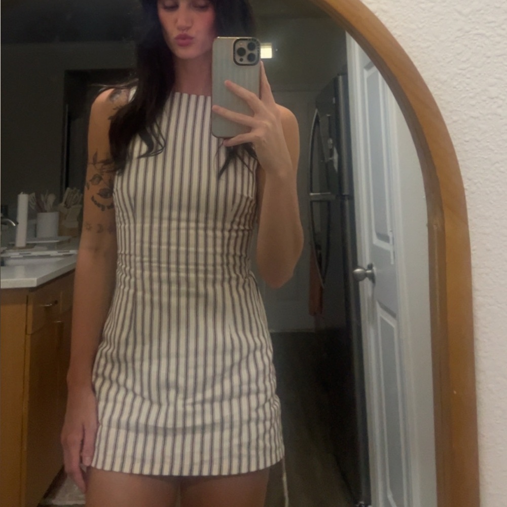 Princess Polly Striped Jumpsuit - Cream and Black